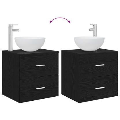 Bathroom Furniture Set 2 pcs Black Oak Engineered Wood