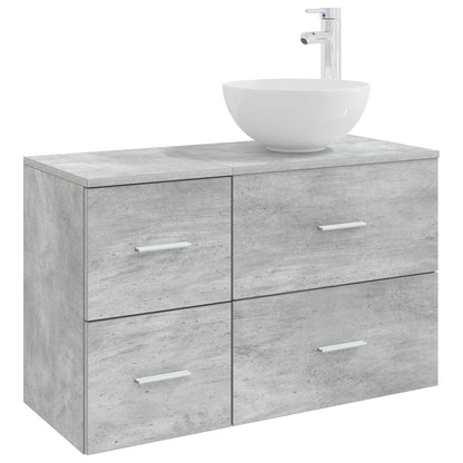 Bathroom Furniture Set 2 pcs Concrete Grey Engineered Wood