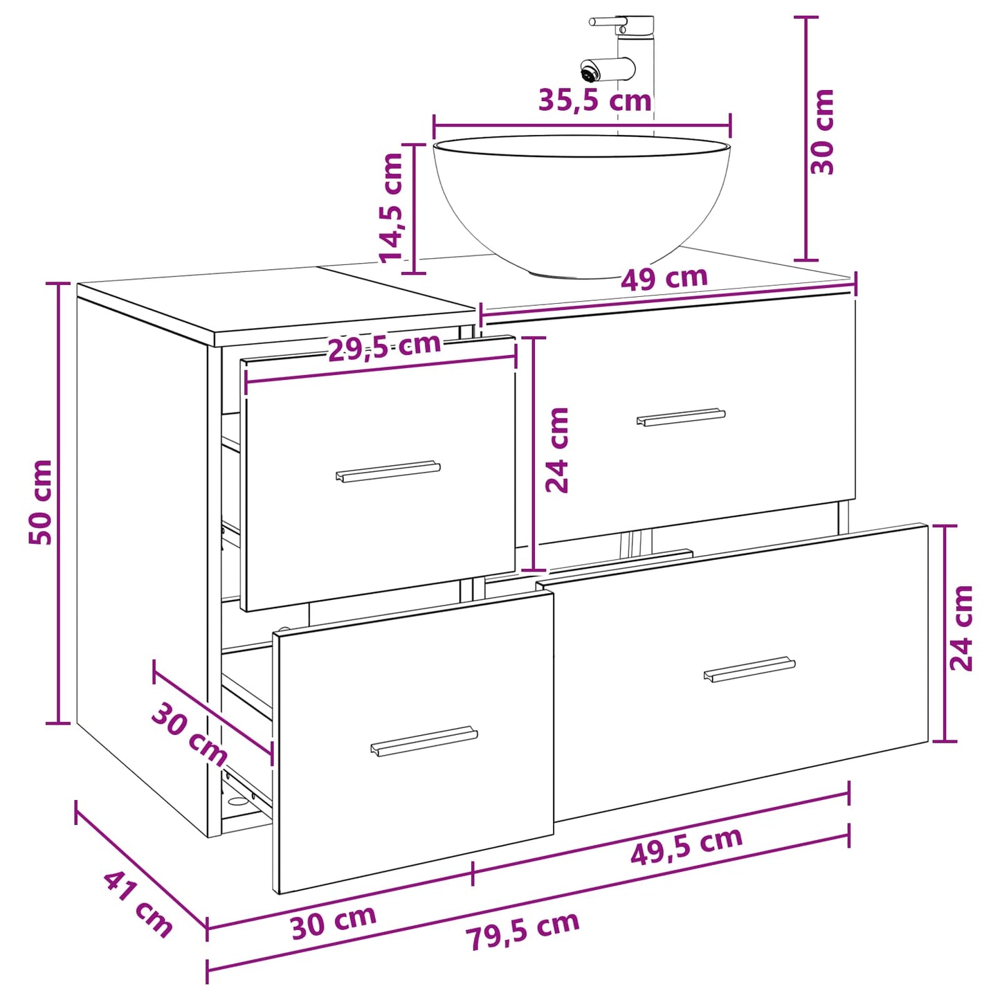 Bathroom Furniture Set 2 pcs Concrete Grey Engineered Wood