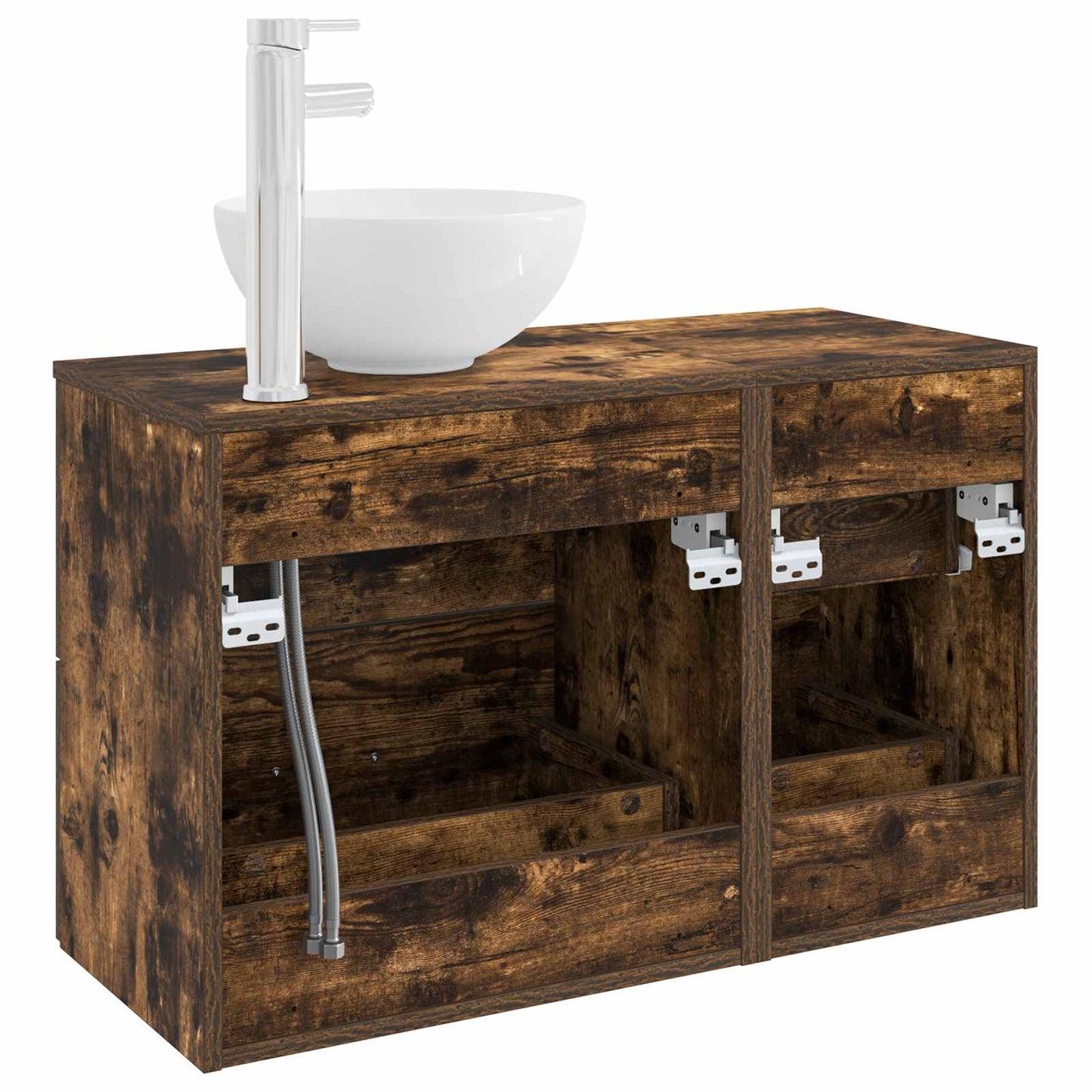 Bathroom Furniture Set 2 pcs Smoked Oak Engineered Wood