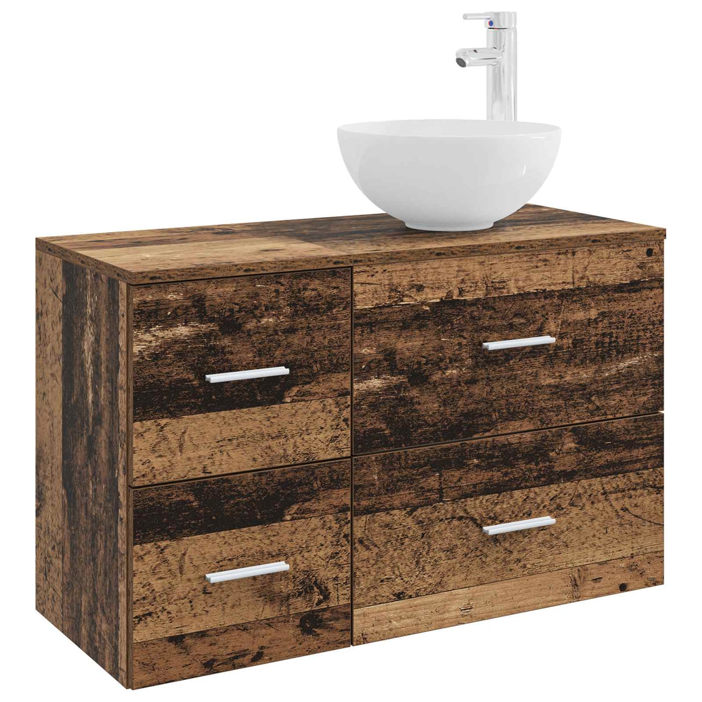 Bathroom Furniture Set 2 pcs Old Wood Engineered Wood
