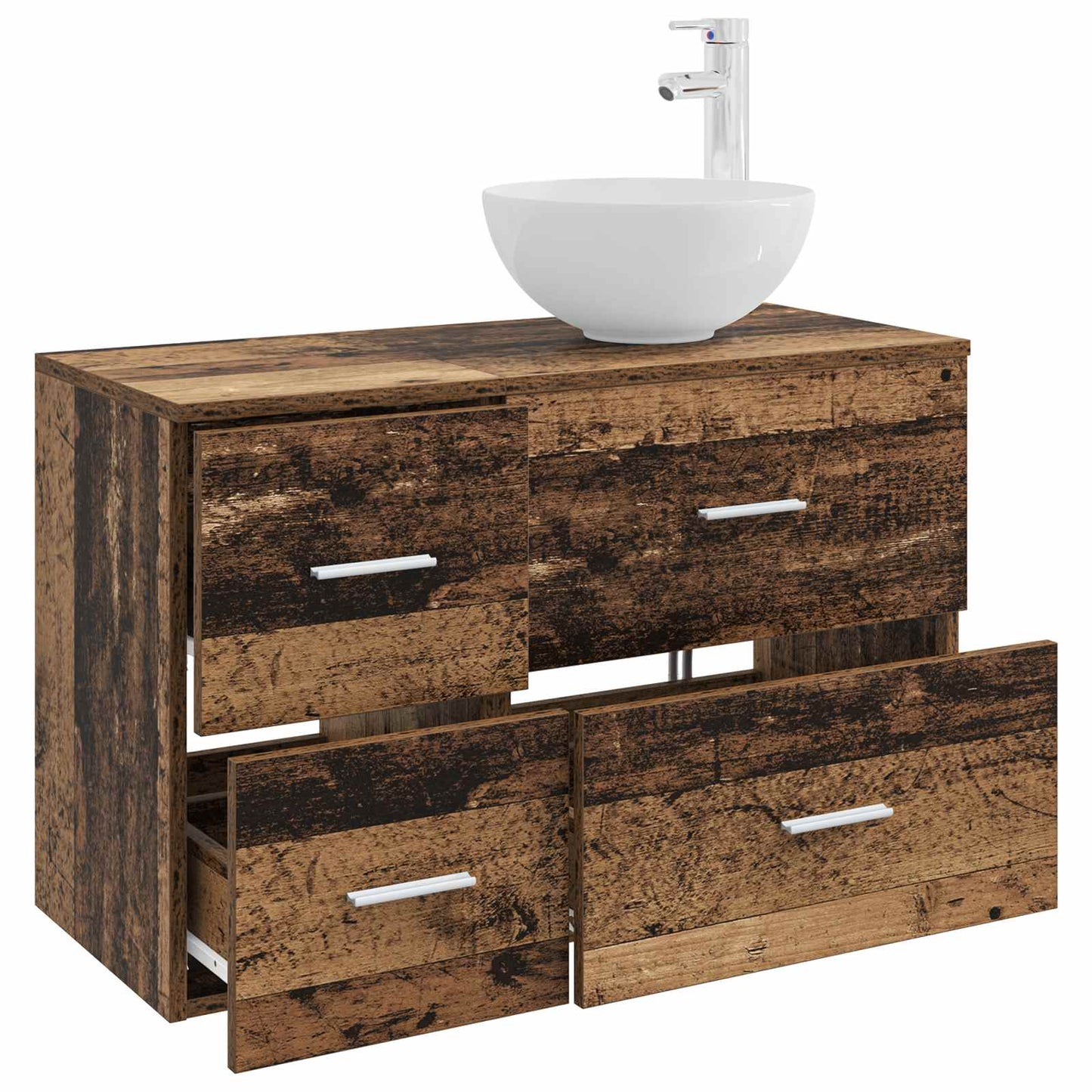 Bathroom Furniture Set 2 pcs Old Wood Engineered Wood