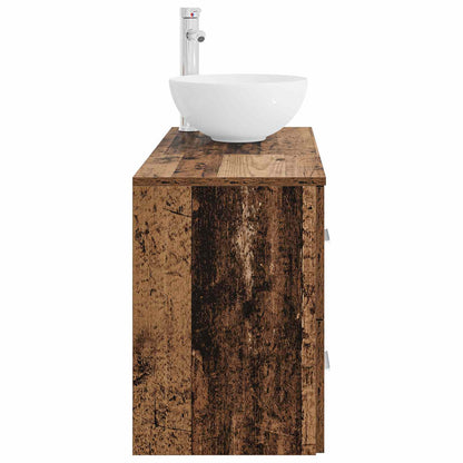 Bathroom Furniture Set 2 pcs Old Wood Engineered Wood