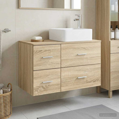 Bathroom Furniture Set 2 pcs Sonoma Oak Engineered Wood
