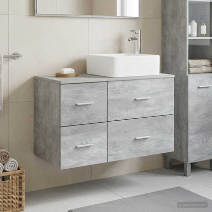 Bathroom Furniture Set 2 pcs Concrete Grey Engineered Wood