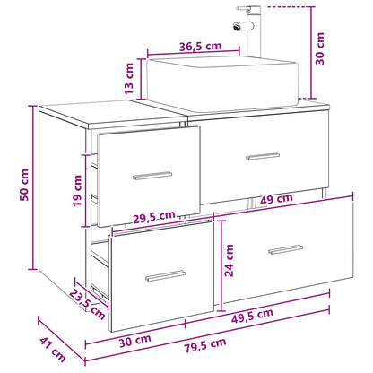 Bathroom Furniture Set 2 pcs Concrete Grey Engineered Wood
