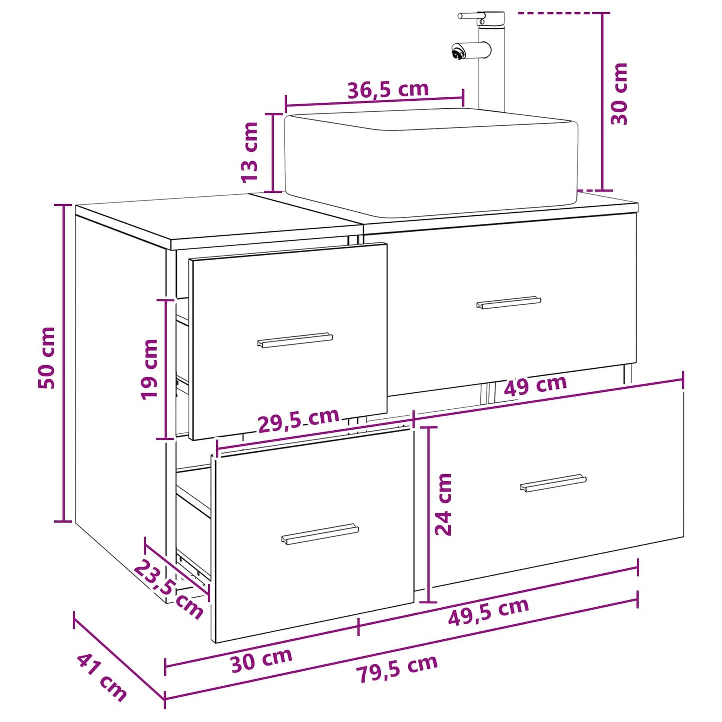 Bathroom Furniture Set 2 pcs Old Wood Engineered Wood