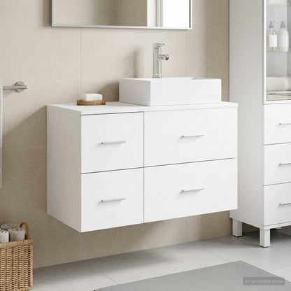 Bathroom Furniture Set 2 pcs White Engineered Wood