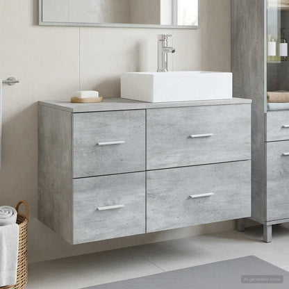 Bathroom Furniture Set 2 pcs Concrete Grey Engineered Wood