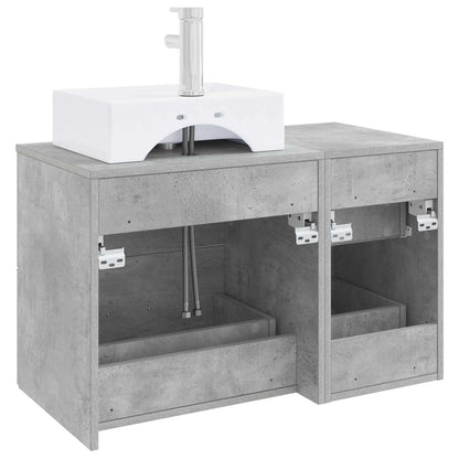 Bathroom Furniture Set 2 pcs Concrete Grey Engineered Wood