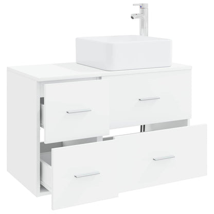 Bathroom Furniture Set 2 pcs White Engineered Wood