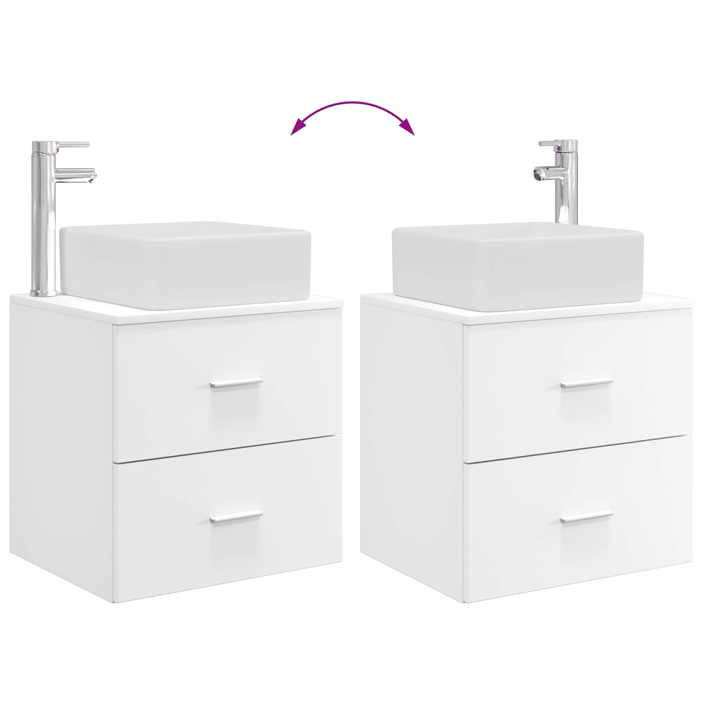 Bathroom Furniture Set 2 pcs White Engineered Wood