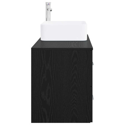 Bathroom Furniture Set 2 pcs Black Oak Engineered Wood