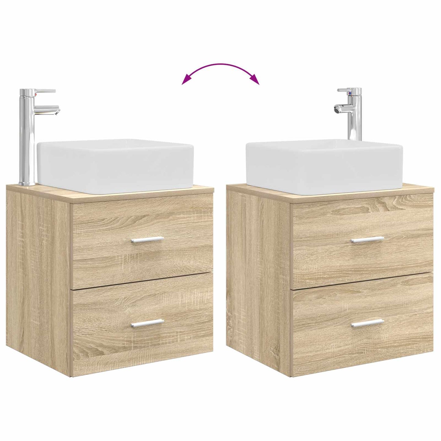 Bathroom Furniture Set 2 pcs Sonoma Oak Engineered Wood