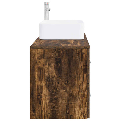 Bathroom Furniture Set 2 pcs Smoked Oak Engineered Wood