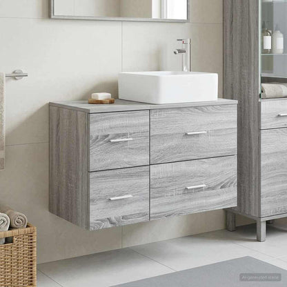 Bathroom Furniture Set 2 pcs Grey Sonoma Engineered Wood