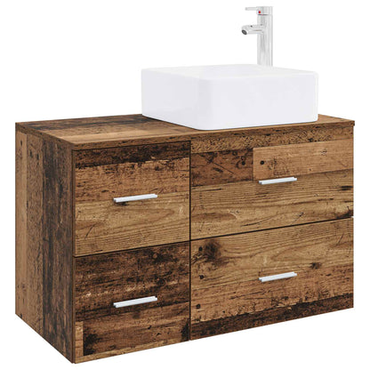 Bathroom Furniture Set 2 pcs Old Wood Engineered Wood