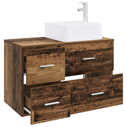 Bathroom Furniture Set 2 pcs Old Wood Engineered Wood