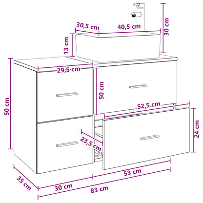 Bathroom Furniture Set 2 pcs Artisan Oak Engineered Wood