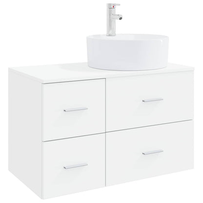 Bathroom Furniture Set 2 pcs White Engineered Wood