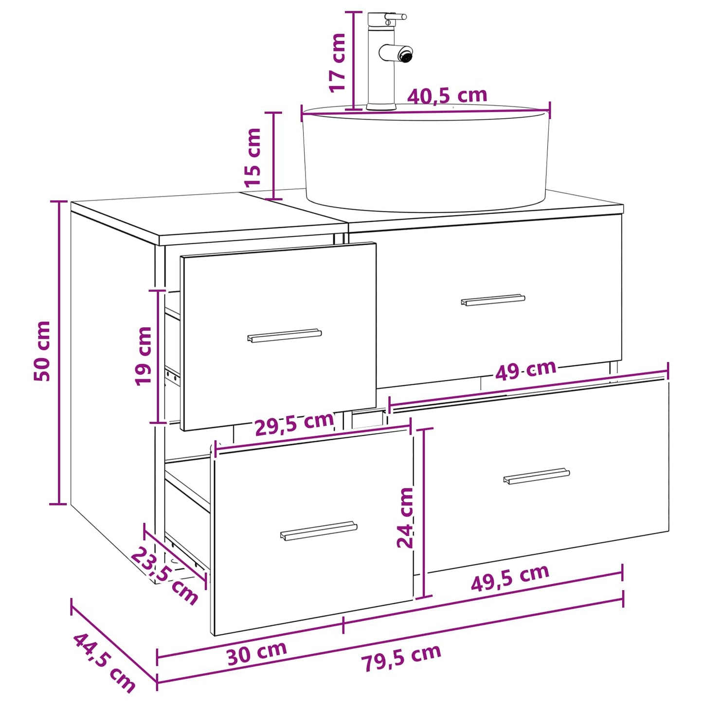 Bathroom Furniture Set 2 pcs Black Oak Engineered Wood