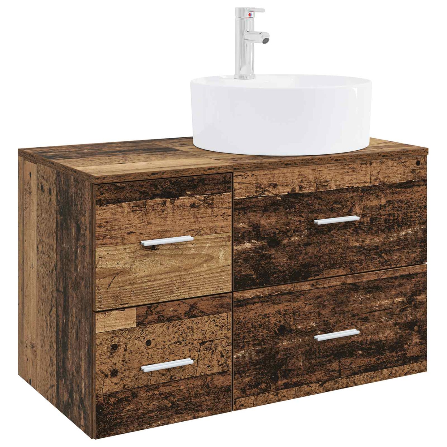 Bathroom Furniture Set 2 pcs Old Wood Engineered Wood