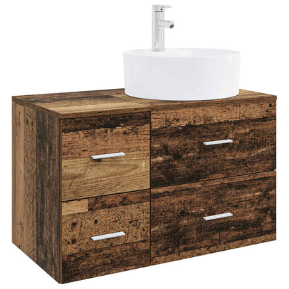 Bathroom Furniture Set 2 pcs Old Wood Engineered Wood