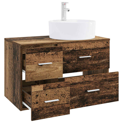 Bathroom Furniture Set 2 pcs Old Wood Engineered Wood