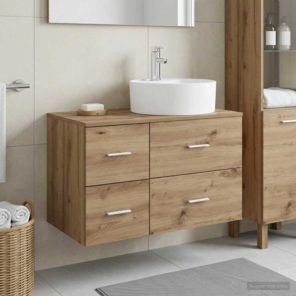 Bathroom Furniture Set 2 pcs Artisan Oak Engineered Wood