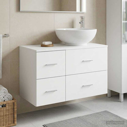 Bathroom Furniture Set 2 pcs White Engineered Wood
