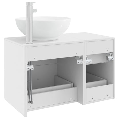 Bathroom Furniture Set 2 pcs White Engineered Wood