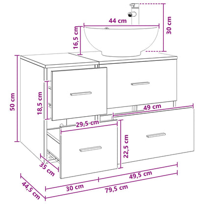 Bathroom Furniture Set 2 pcs White Engineered Wood