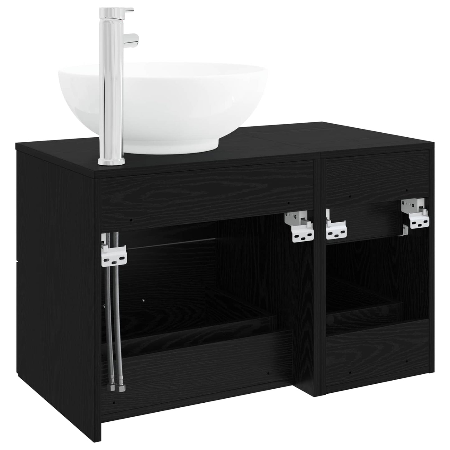 Bathroom Furniture Set 2 pcs Black Oak Engineered Wood