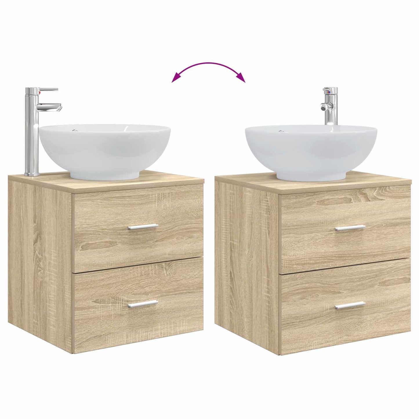 Bathroom Furniture Set 2 pcs Sonoma Oak Engineered Wood