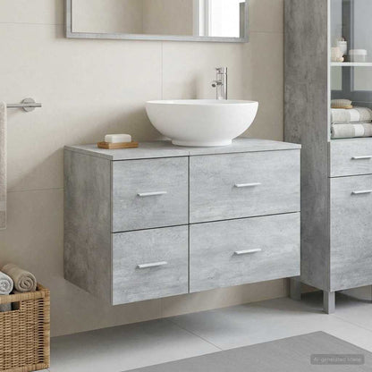 Bathroom Furniture Set 2 pcs Concrete Grey Engineered Wood