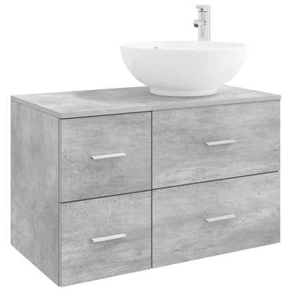 Bathroom Furniture Set 2 pcs Concrete Grey Engineered Wood