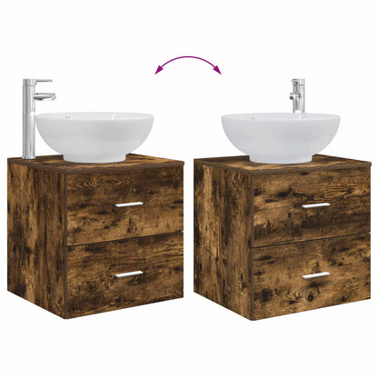 Bathroom Furniture Set 2 pcs Smoked Oak Engineered Wood
