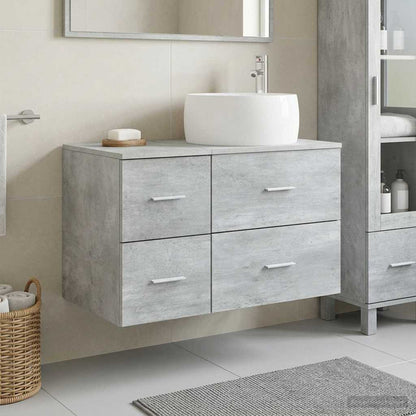 Bathroom Furniture Set 2 pcs Concrete Grey Engineered Wood