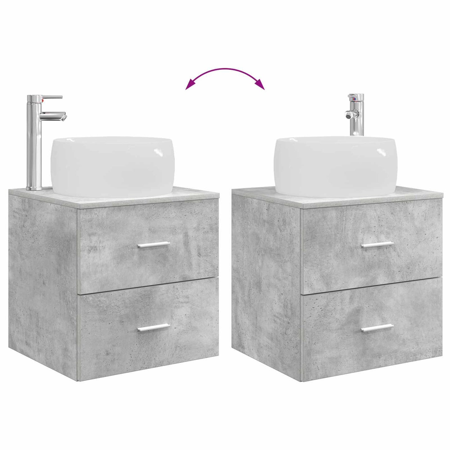 Bathroom Furniture Set 2 pcs Concrete Grey Engineered Wood