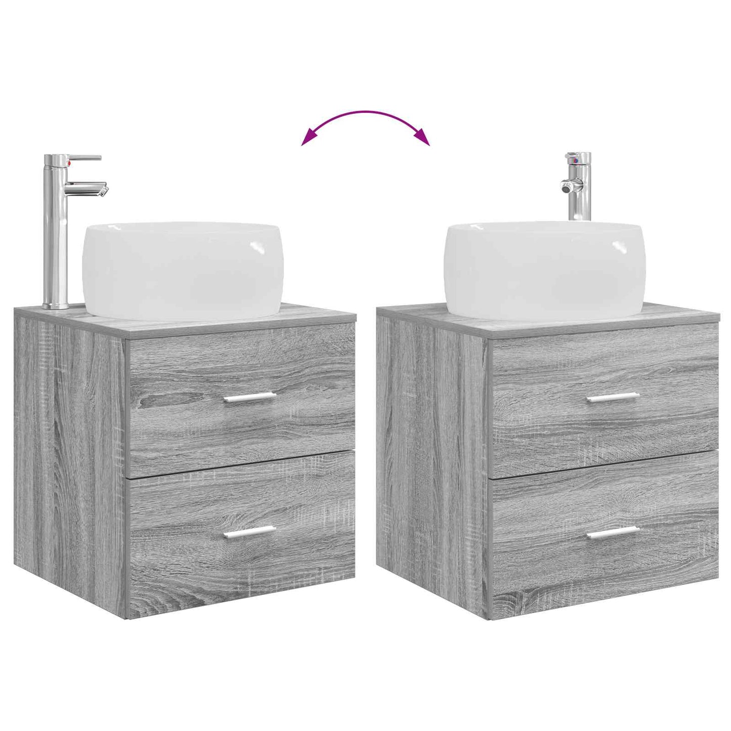 Bathroom Furniture Set 2 pcs Grey Sonoma Engineered Wood