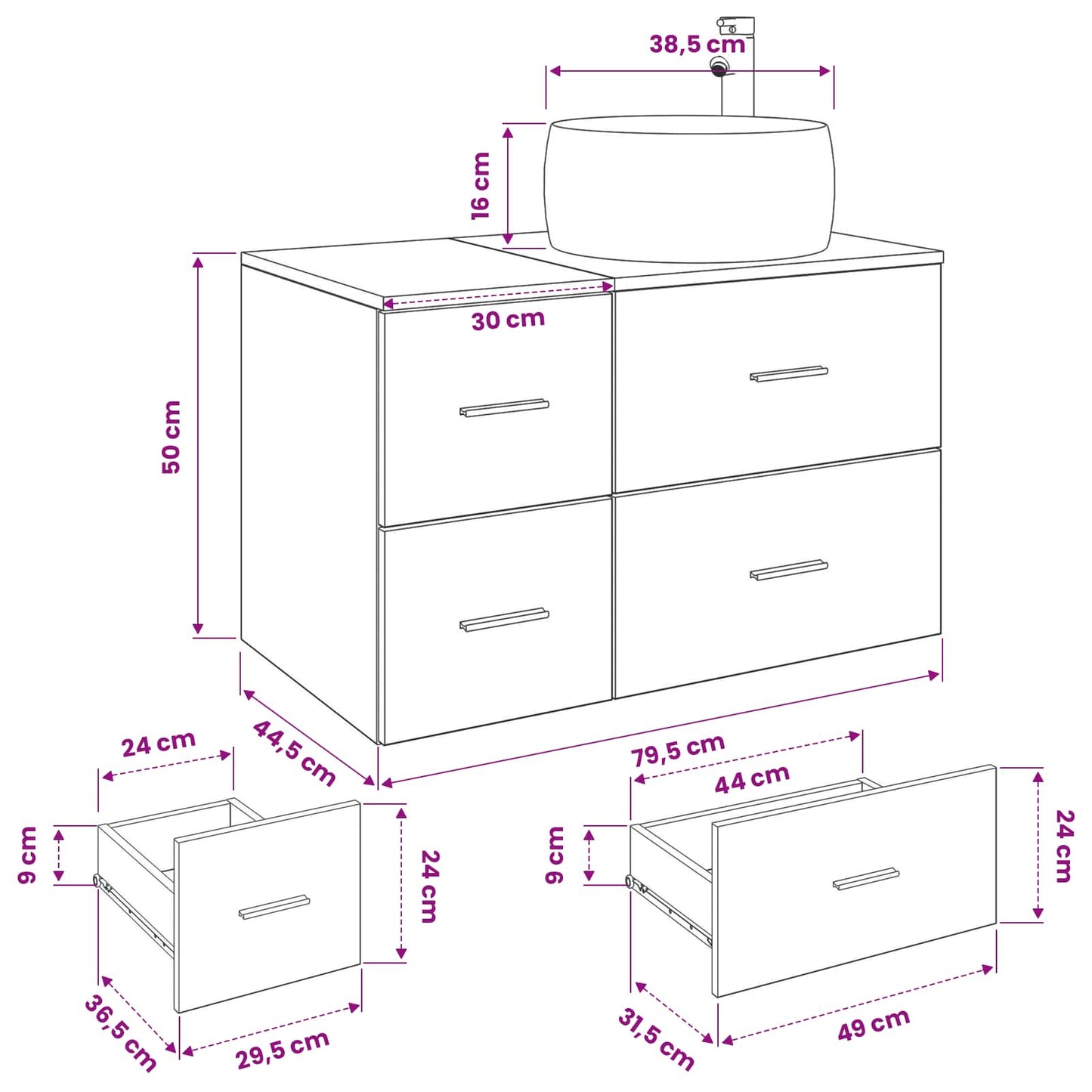 Bathroom Furniture Set 2 pcs Grey Sonoma Engineered Wood