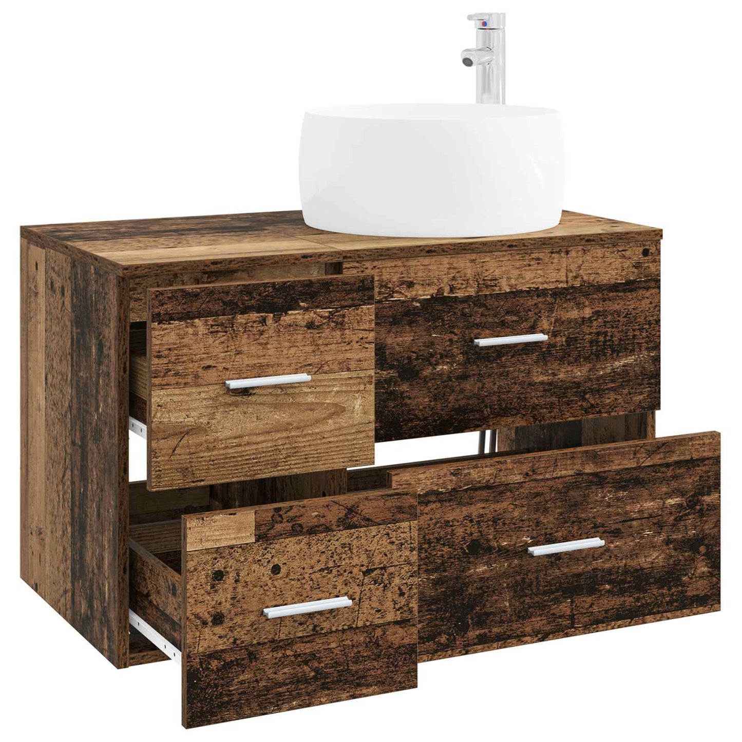 Bathroom Furniture Set 2 pcs Old Wood Engineered Wood