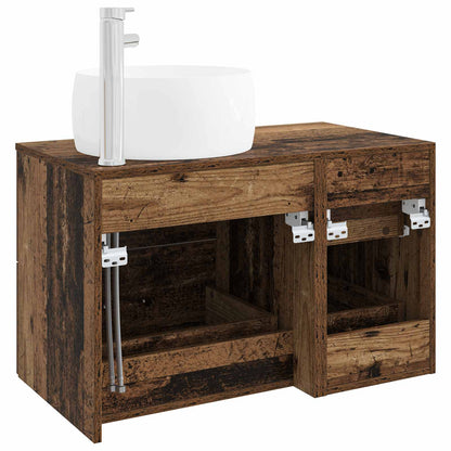 Bathroom Furniture Set 2 pcs Old Wood Engineered Wood