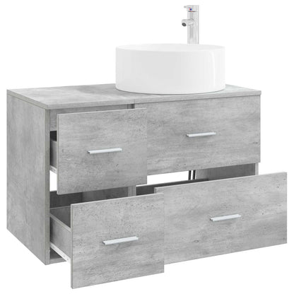 Bathroom Furniture Set 2 pcs Concrete Grey Engineered Wood