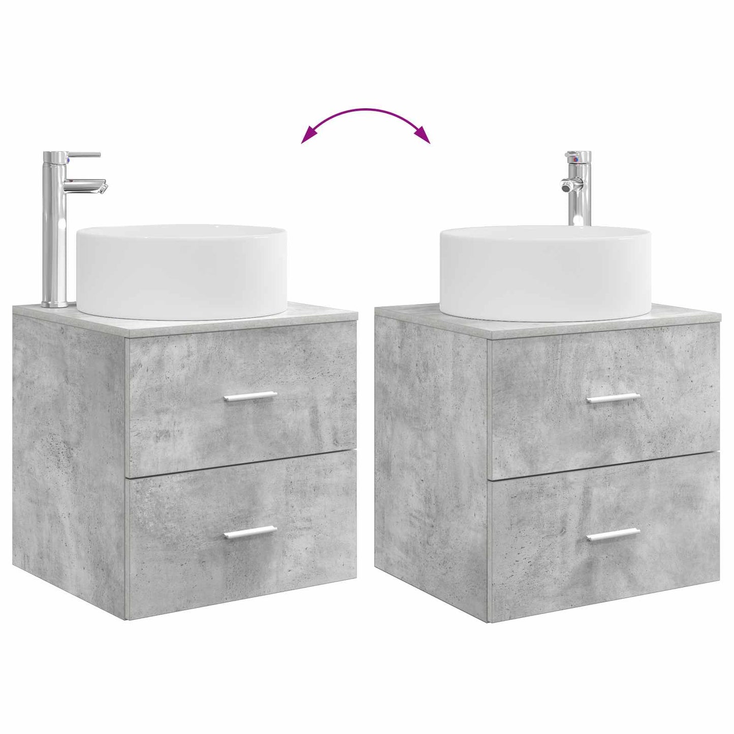 Bathroom Furniture Set 2 pcs Concrete Grey Engineered Wood