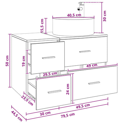 Bathroom Furniture Set 2 pcs Grey Sonoma Engineered Wood