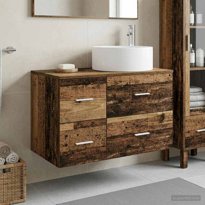 Bathroom Furniture Set 2 pcs Old Wood Engineered Wood