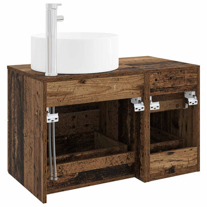 Bathroom Furniture Set 2 pcs Old Wood Engineered Wood