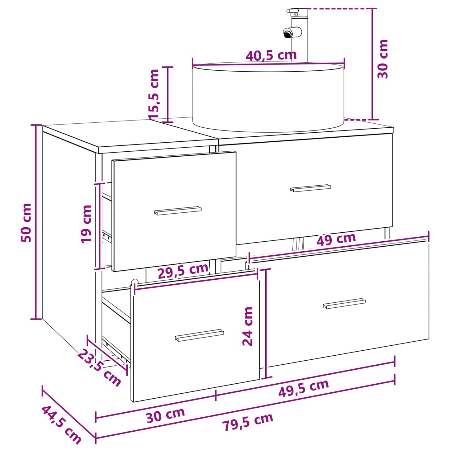Bathroom Furniture Set 2 pcs Artisan Oak Engineered Wood