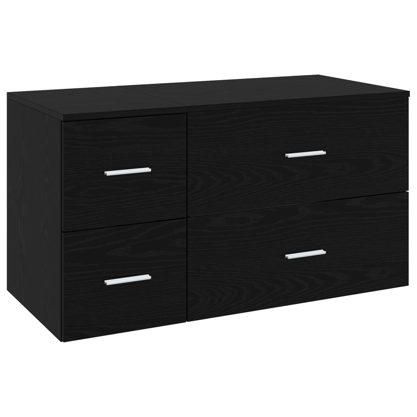 Bathroom Furniture Set 2 pcs Black Oak Engineered Wood